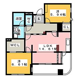 PalazzoVITA 2LDKの間取図画像