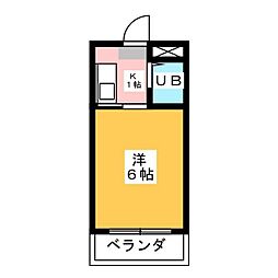 プレズ名古屋庄内通 1Kの間取図画像