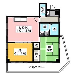 吉野ビル 2LDKの間取図画像