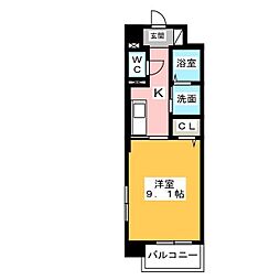ラレジーナグランデ 1Kの間取図画像