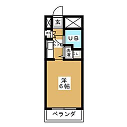 ハイツセゾン四季 1Kの間取図画像