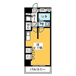 CROESUSRESIDENCE枇杷島 ワンルームの間取図画像