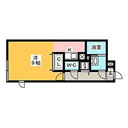 Branche浄心 ワンルームの間取図画像