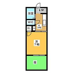 タウン・コート東洋B棟 1Kの間取図画像