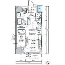 ディアレイシャス名古屋浄心 1LDKの間取図画像