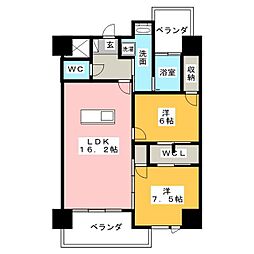 コモレビスクエア名駅北 2LDKの間取図画像