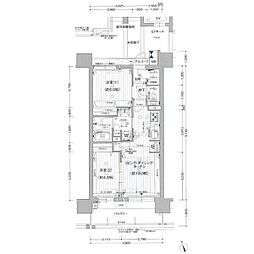 プレサンスロジェ名古屋浅間町ザ・レジデンス 2LDKの間取図画像