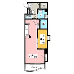 エルシャトー 1LDKの間取図画像