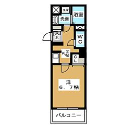 フェニックスWEST 1Kの間取図画像