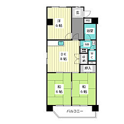 扶桑ハイツ2 3DKの間取図画像