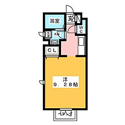 アリエス社台 ワンルームの間取図画像