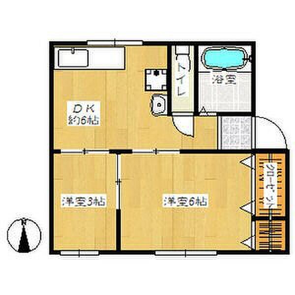 ミネマンション ｜愛知県名古屋市名東区名東本通５丁目(賃貸マンション2DK・3階・35.00㎡)の写真 その2