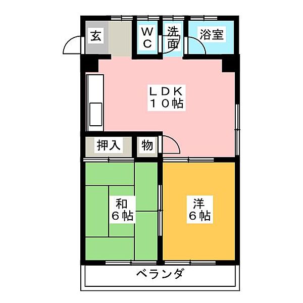 コーポ小池 ｜愛知県名古屋市名東区小池町(賃貸マンション2LDK・5階・44.20㎡)の写真 その2