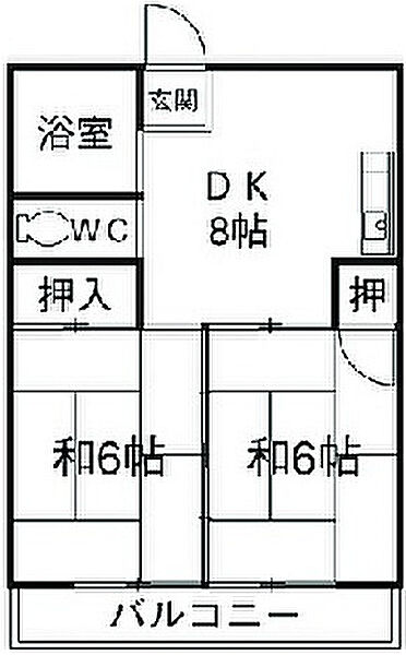 酒井ハイツ ｜愛知県名古屋市名東区香坂(賃貸マンション2DK・2階・41.00㎡)の写真 その2