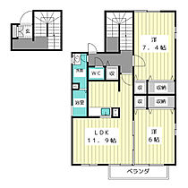 サンローヤル猪子石原  ｜ 愛知県名古屋市名東区猪子石原１丁目（賃貸アパート2LDK・2階・64.50㎡） その2