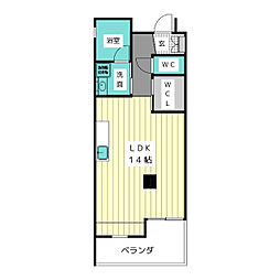M・Kフラッツ ワンルームの間取図画像