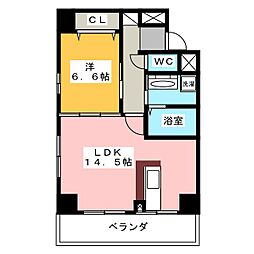 サン・東山公園ウエスト 1LDKの間取図画像