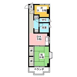 第二誠和ビル 2LDKの間取図画像