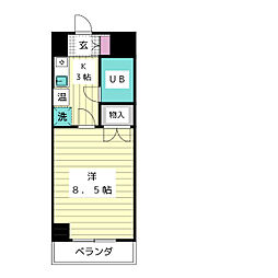 ラフィーネ新宿 1Kの間取図画像
