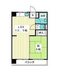 第一オオタビル 1LDKの間取図画像