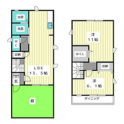 サンモールよもぎ　Ｂ棟 1階2SLDKの間取り
