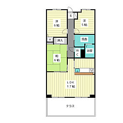 ユーステージ香流　伍番館 1階3LDKの間取り
