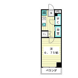 リバティー京命 3階1Kの間取り