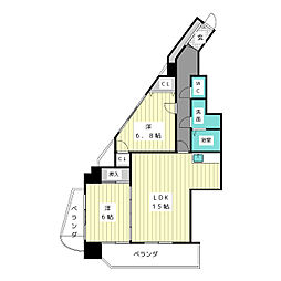 カーサ・デ・プリマベーラ 2LDKの間取図画像