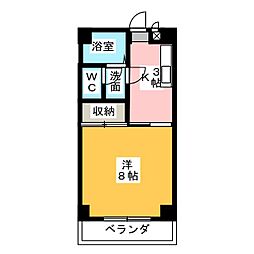 第二末廣ビル 4階1Kの間取り