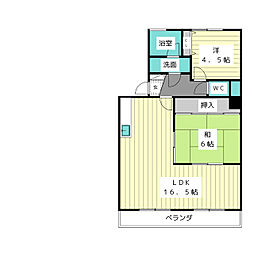 ベルシャトーまき 2LDKの間取図画像