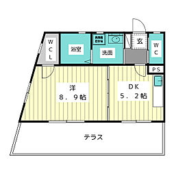 コンフォール恵 1DKの間取図画像