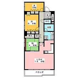 レザンドール東山元町 5階3LDKの間取り