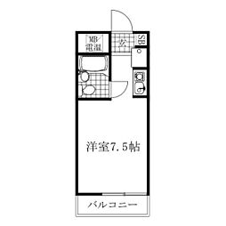 第28プロスパー上社 4階ワンルームの間取り