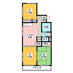 ララトップ本山B 3LDKの間取図画像