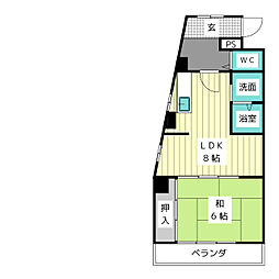 はやし第三ビル 1LDKの間取図画像