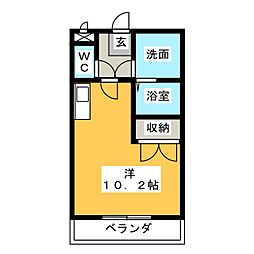 アムールフジ ワンルームの間取図画像