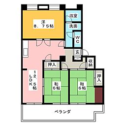 マイシャトー一社 3LDKの間取図画像