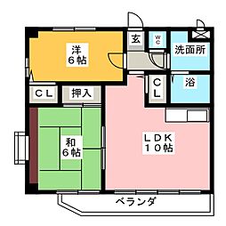 メゾンアベール 2LDKの間取図画像