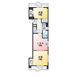 アメニティ伸和 2LDKの間取図画像