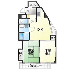 インテリジェント千種 2SLDKの間取図画像