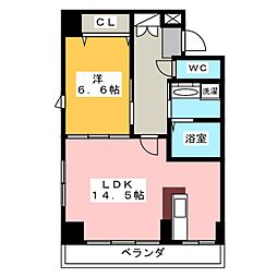 サン・東山公園ウエスト 1LDKの間取図画像