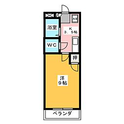 ピュアグリーン高社 1Kの間取図画像