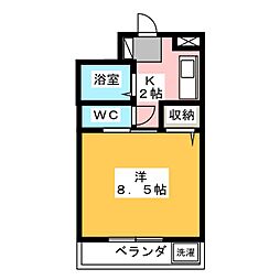 ヤングビレッヂ2 1Kの間取図画像