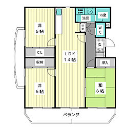 ブライトヒルズ 3LDKの間取図画像