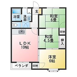 第2ホワイトキャステル 3LDKの間取図画像