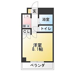ウイステリア星ケ丘 1Kの間取図画像