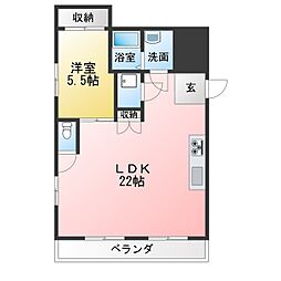 ハウシェル高針 1LDKの間取図画像