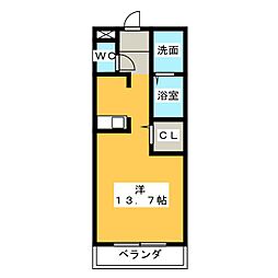 スリーディーガーデン本山 1Kの間取図画像