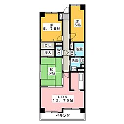ランドマーク2 3LDKの間取図画像
