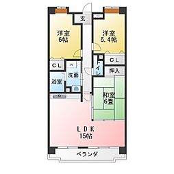 シティ・ライフグランヴィーネ星ケ丘B棟 3LDKの間取図画像